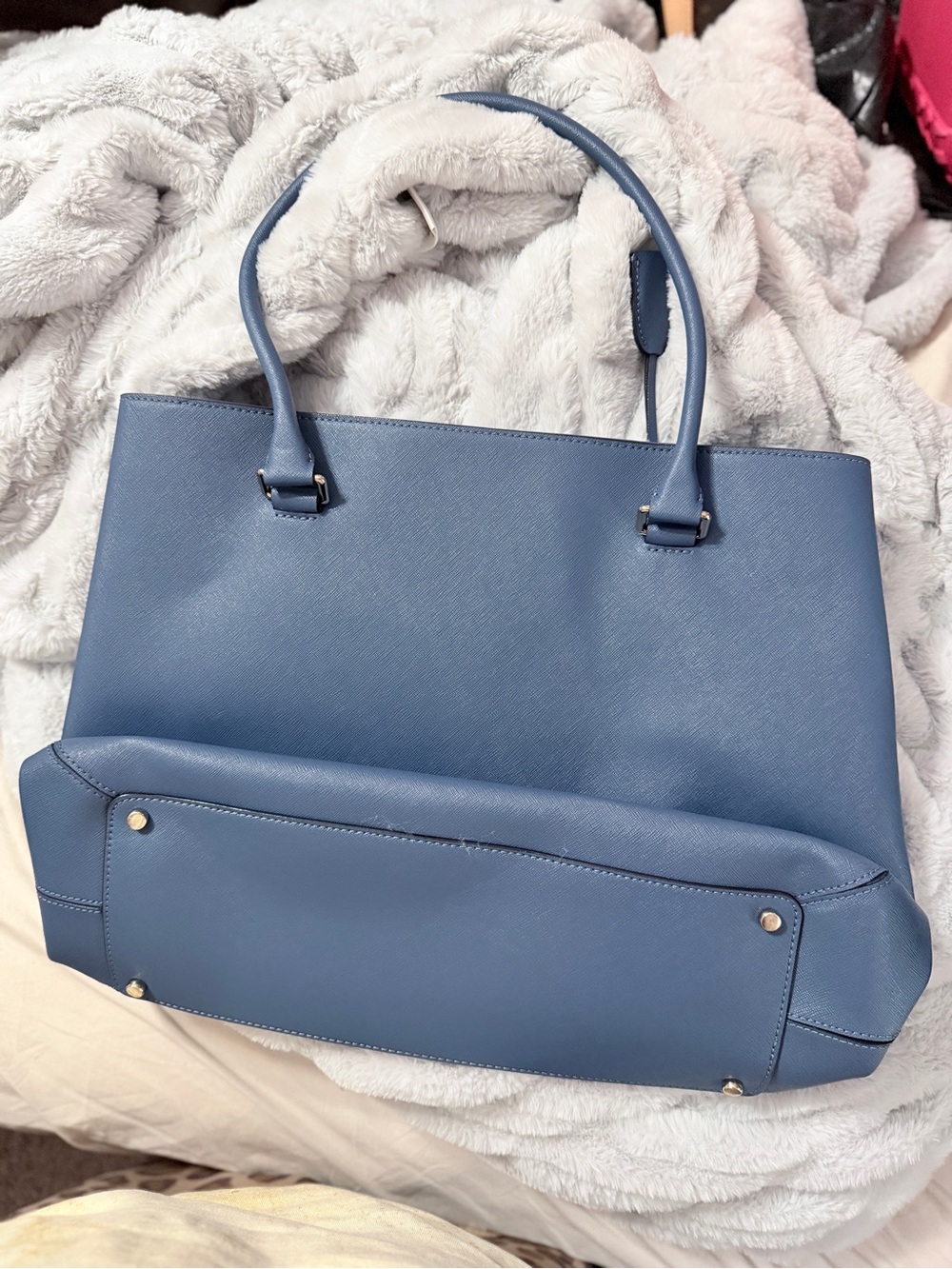 Kate Spade New York Blue Saffiano Leather Tote | Excellent Condition - Picture 2 of 3